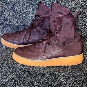 Nike Air Force Deep Burgundy Gum Sole Sneakers Athletic Shoe
